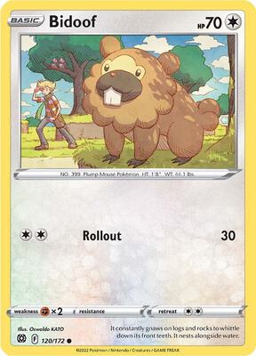 Bidoof card from SWSH09: Brilliant Stars