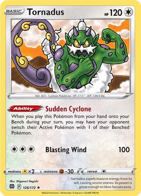 Tornadus card from SWSH09: Brilliant Stars