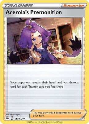Acerola's Premonition card from SWSH09: Brilliant Stars