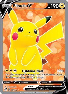 Pikachu V (Full Art) card from SWSH09: Brilliant Stars