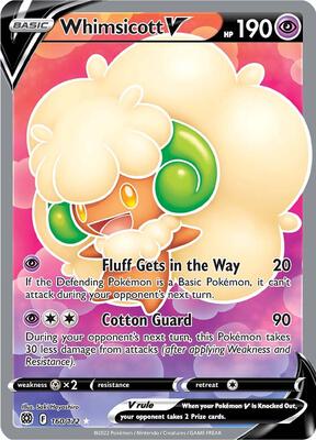 Whimsicott V (Full Art) card from SWSH09: Brilliant Stars