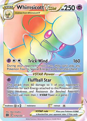 Whimsicott VSTAR (Secret) card from SWSH09: Brilliant Stars