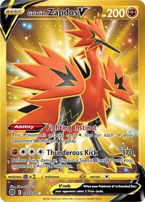 Galarian Zapdos V (Secret) card from SWSH09: Brilliant Stars