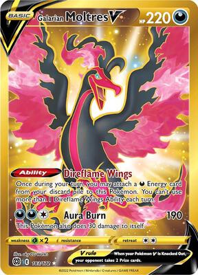 Galarian Moltres V (Secret) card from SWSH09: Brilliant Stars