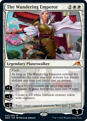 The Wandering Emperor card from Promo Pack: Kamigawa: Neon Dynasty