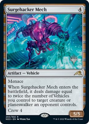 Surgehacker Mech card from Promo Pack: Kamigawa: Neon Dynasty