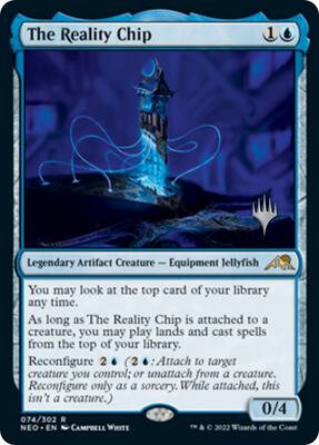 The Reality Chip card from Promo Pack: Kamigawa: Neon Dynasty
