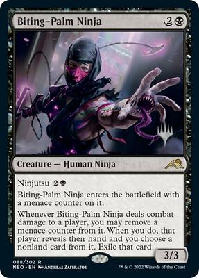 Biting-Palm Ninja card from Promo Pack: Kamigawa: Neon Dynasty