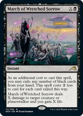 March of Wretched Sorrow card from Promo Pack: Kamigawa: Neon Dynasty