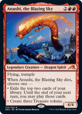 Atsushi, the Blazing Sky card from Promo Pack: Kamigawa: Neon Dynasty
