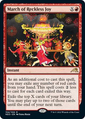 March of Reckless Joy card from Promo Pack: Kamigawa: Neon Dynasty