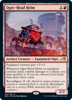 Ogre-Head Helm card from Promo Pack: Kamigawa: Neon Dynasty