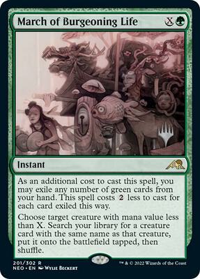 March of Burgeoning Life card from Promo Pack: Kamigawa: Neon Dynasty