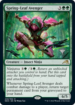 Spring-Leaf Avenger card from Promo Pack: Kamigawa: Neon Dynasty