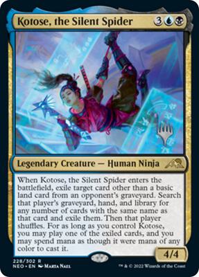 Kotose, the Silent Spider card from Promo Pack: Kamigawa: Neon Dynasty