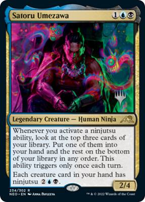 Satoru Umezawa card from Promo Pack: Kamigawa: Neon Dynasty