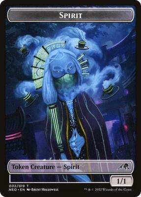 Spirit (002) // Dragon Spirit (007) Double-sided Token card from Kamigawa: Neon Dynasty