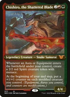 Chishiro, the Shattered Blade (Display Commander) - Thick Stock card from Commander: Kamigawa: Neon Dynasty