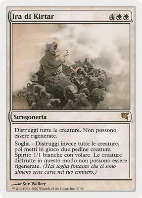 Kirtar's Wrath (Italian) - "Ira di Kirtar" card from Magic Encyclopedia 2005 (Salvat/Hachette)