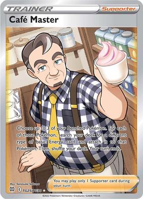 Cafe Master card from SWSH09: Brilliant Stars Trainer Gallery