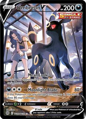 Umbreon V card from SWSH09: Brilliant Stars Trainer Gallery