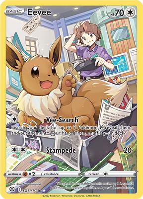 Eevee card from SWSH09: Brilliant Stars Trainer Gallery