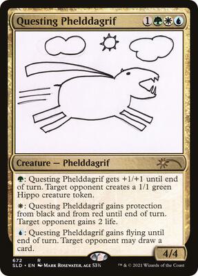 Questing Phelddagrif (672) card from Secret Lair Drop Series