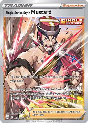 Single Strike Style Mustard card from SWSH09: Brilliant Stars Trainer Gallery