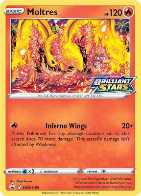 Moltres - SWSH185 card from SWSH: Sword & Shield Promo Cards