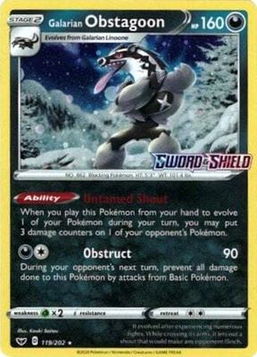 Galarian Obstagoon - 119/202 (Cosmos Holo) card from Miscellaneous Cards & Products