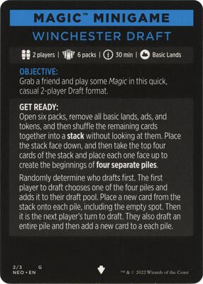 Magic Minigame: Winchester Draft card from Kamigawa: Neon Dynasty