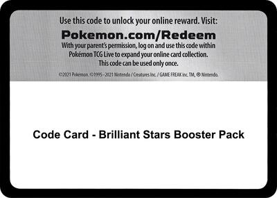 Code Card - Brilliant Stars Booster Pack card from SWSH09: Brilliant Stars