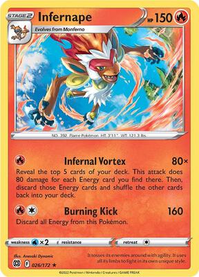Infernape - 026/172 card from Deck Exclusives