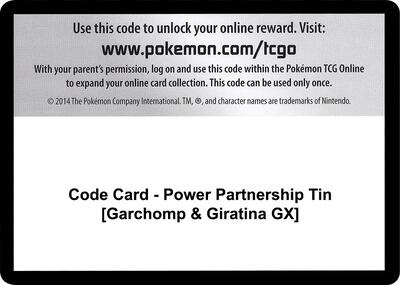 Code Card - Power Partnership Tin [Garchomp & Giratina GX] card from SM - Unified Minds