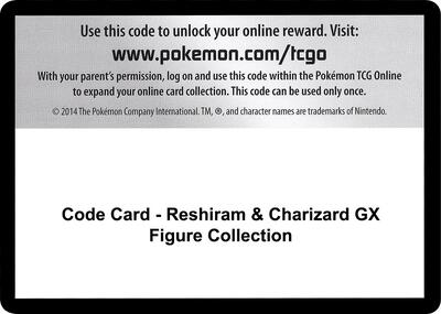 Code Card - Reshiram & Charizard GX Figure Collection card from SM - Unbroken Bonds