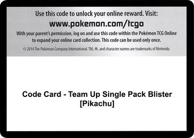 Code Card - Team Up Single Pack Blister [Pikachu] card from SM - Team Up