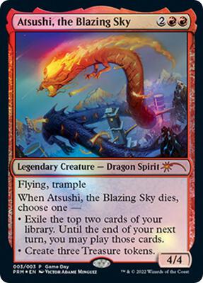Atsushi, the Blazing Sky card from Game Day & Store Championship Promos