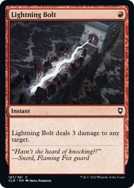 Lightning Bolt card from Commander Legends: Battle for Baldur's Gate