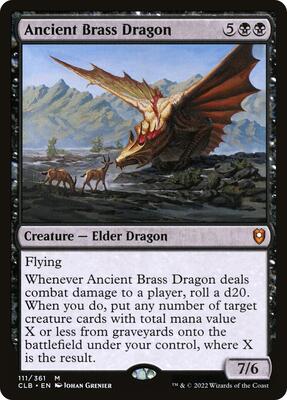 Ancient Brass Dragon card from Commander Legends: Battle for Baldur's Gate