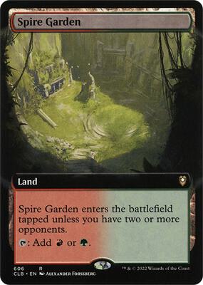 Spire Garden (Extended Art) card from Commander Legends: Battle for Baldur's Gate