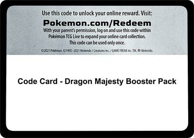 Code Card - Dragon Majesty Booster Pack card from Dragon Majesty