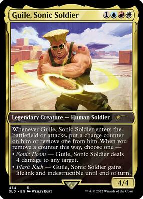 Guile, Sonic Soldier card from Secret Lair Drop Series