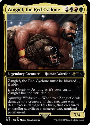 Zangief, the Red Cyclone card from Secret Lair Drop Series