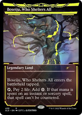 Boseiju, Who Shelters All (Neon Yellow) card from Secret Lair Drop Series