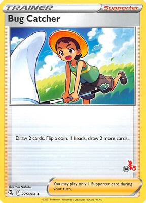 Bug Catcher - 226/264 (#34 Cinderace Stamped) card from Battle Academy 2022