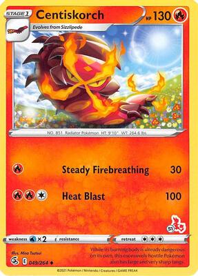 Centiskorch - 049/264 (#51 Cinderace Stamped) card from Battle Academy 2022