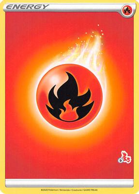 Fire Energy (#9 Cinderace Stamped) card from Battle Academy 2022