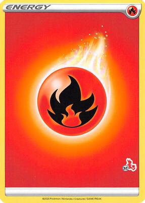 Fire Energy (#32 Cinderace Stamped) card from Battle Academy 2022