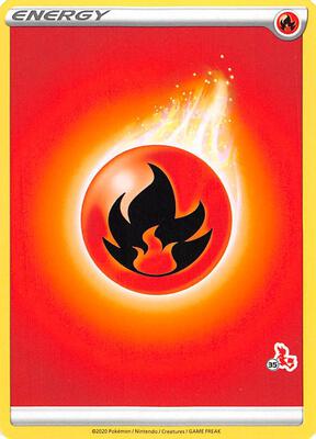 Fire Energy (#35 Cinderace Stamped) card from Battle Academy 2022