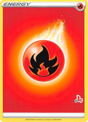 Fire Energy (#38 Cinderace Stamped) card from Battle Academy 2022